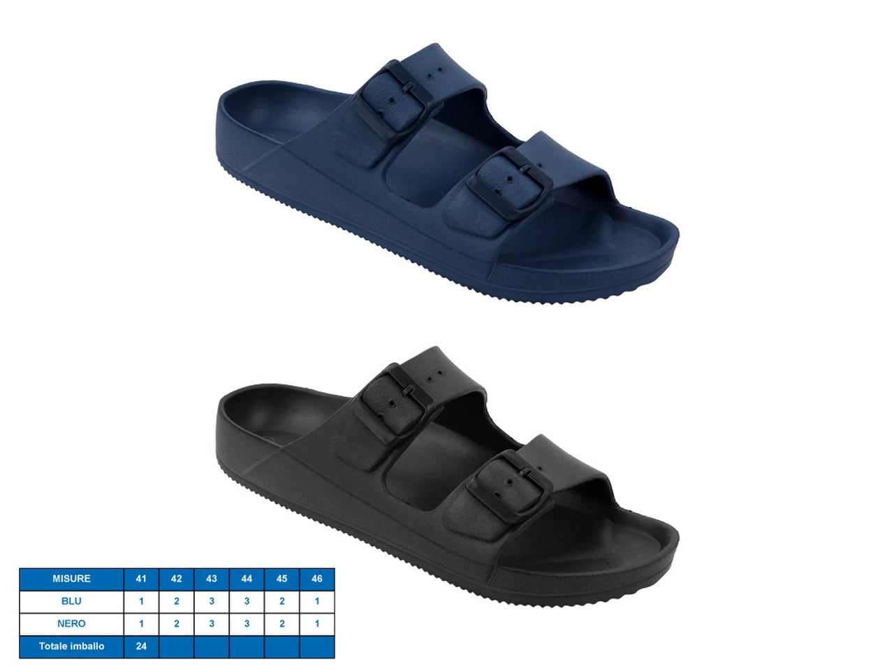 Ciabatta uomo sciacca tg 41-46 2 assortiti