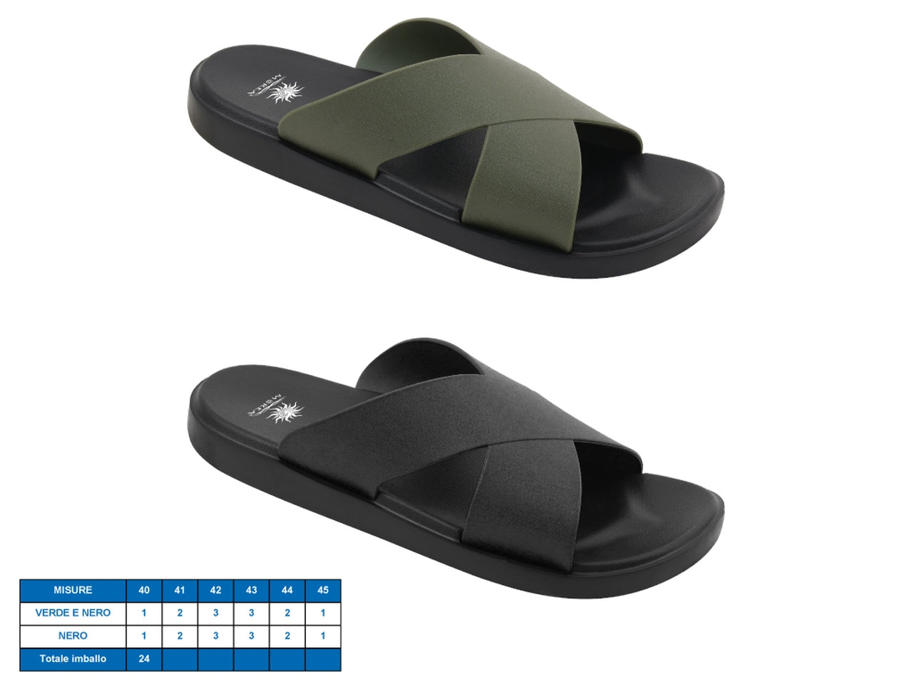 Ciabatta uomo malibu' tg 40-45 2 assortiti