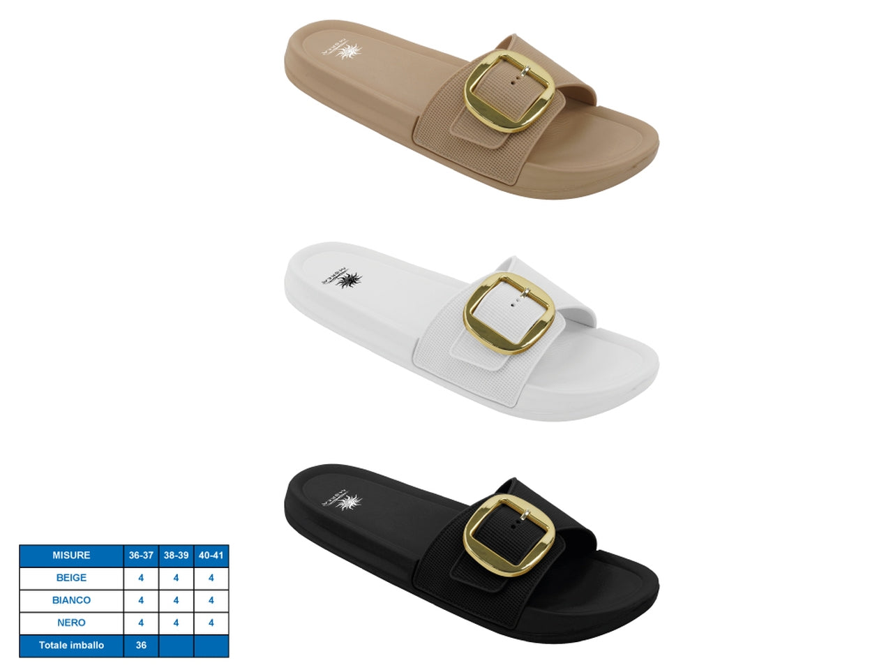 Ciabatta donna marrakech tg36-41 3 assortiti