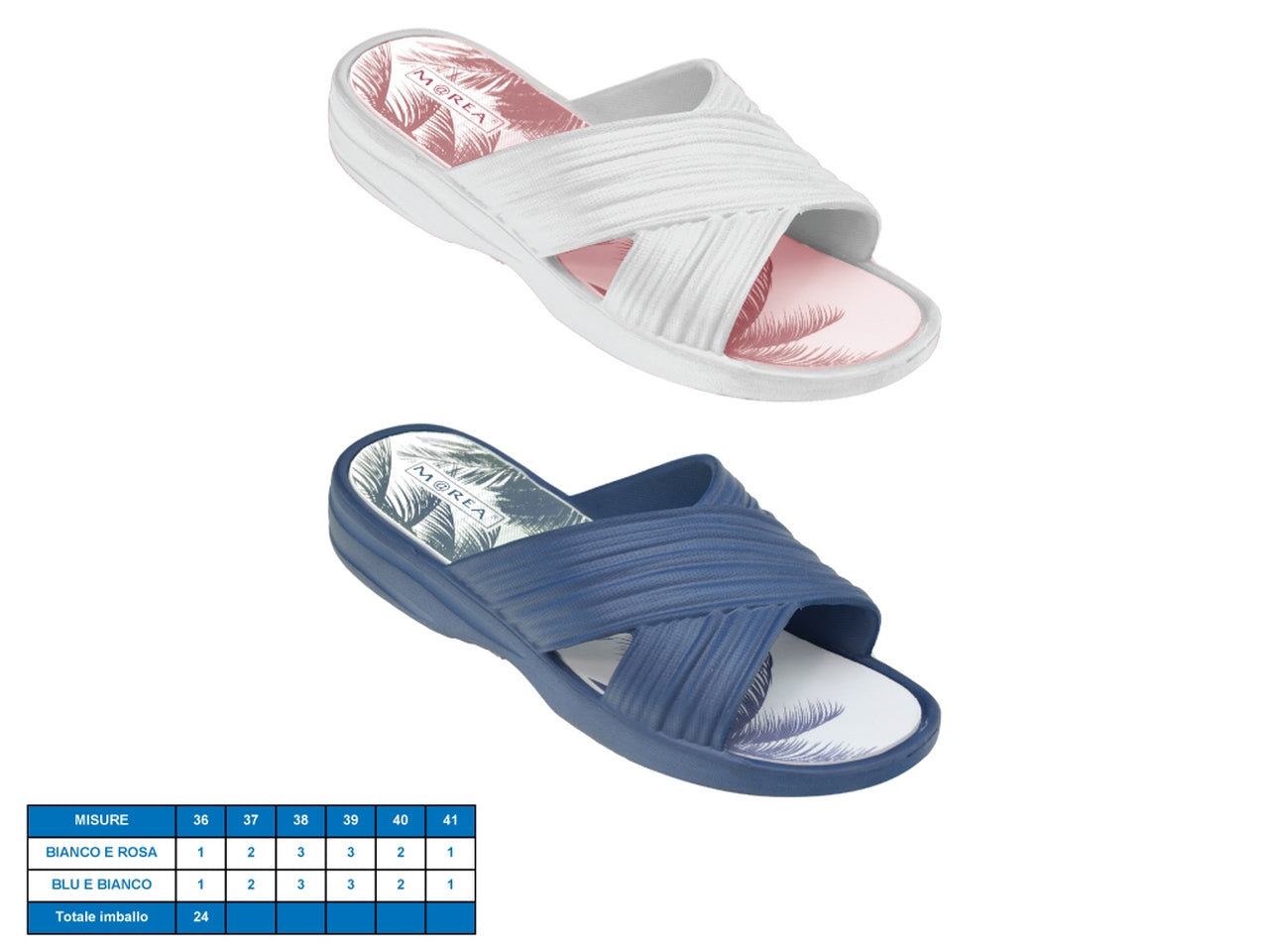 Ciabatta Creta da donna, tagle dal 36 al 41 in 2 colori assortiti