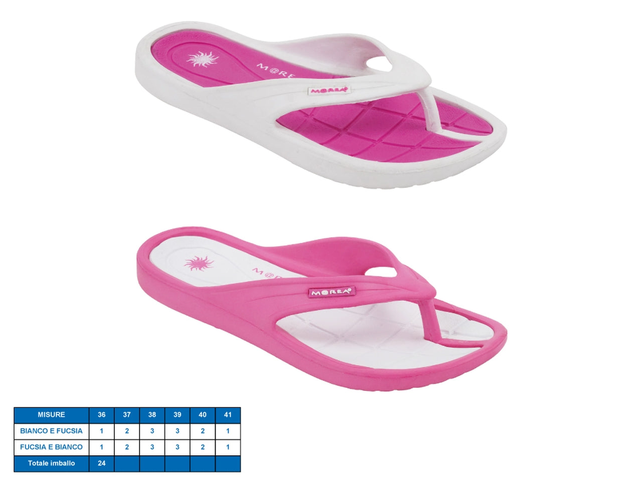 Ciabatta donna atlantic tg36-41 2 assortiti