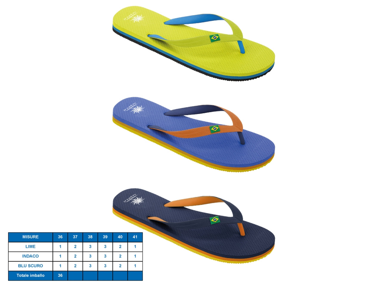 Ciabatta georgia tg36-41 3 assortiti