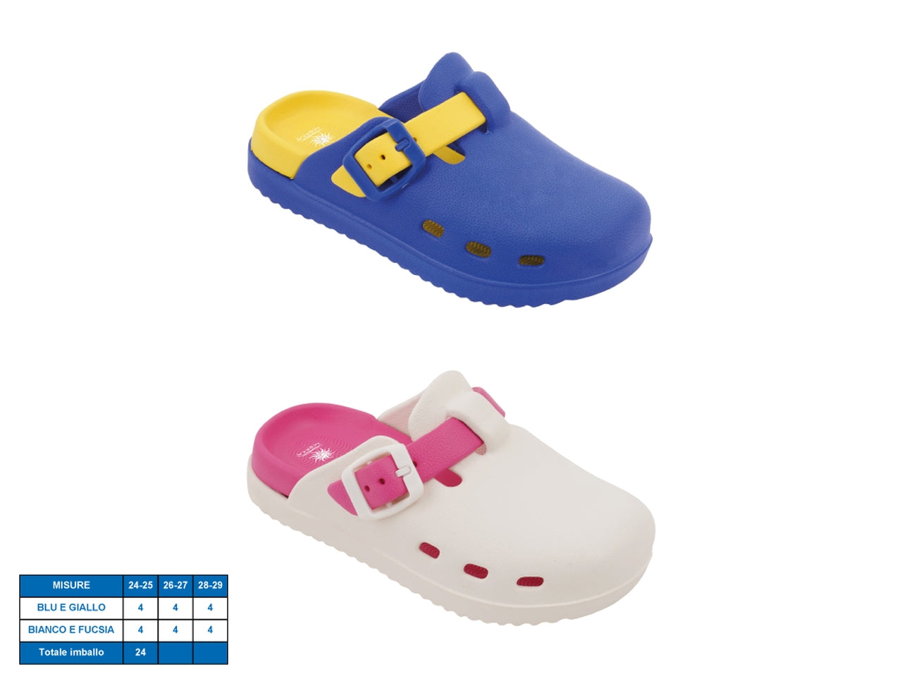 Sandalo Arizona per bambini, taglie dal 24/25 al 28/29 in 2 colori assortiti