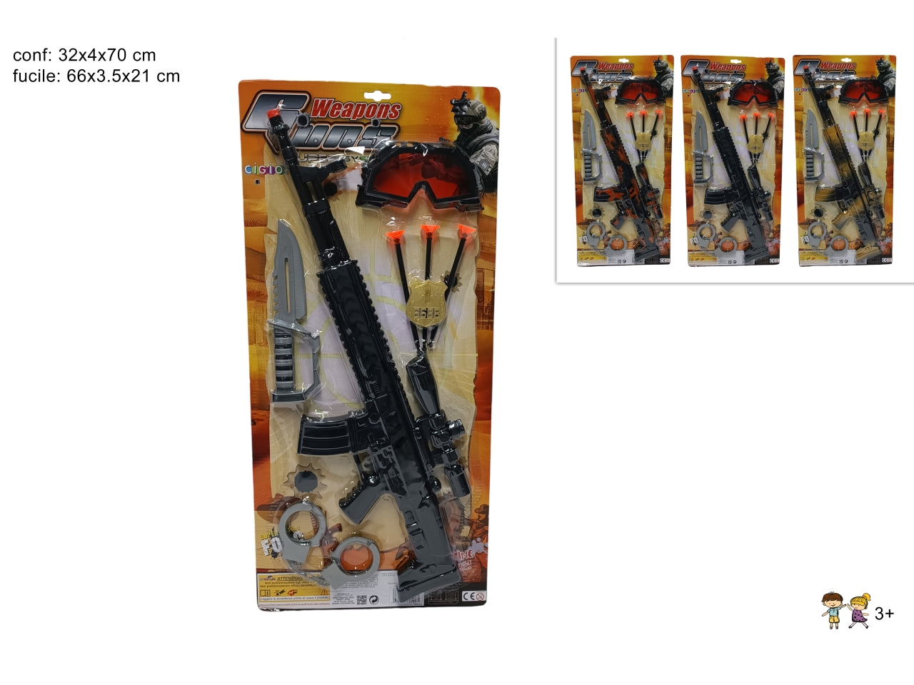 Fucile militare con accessori