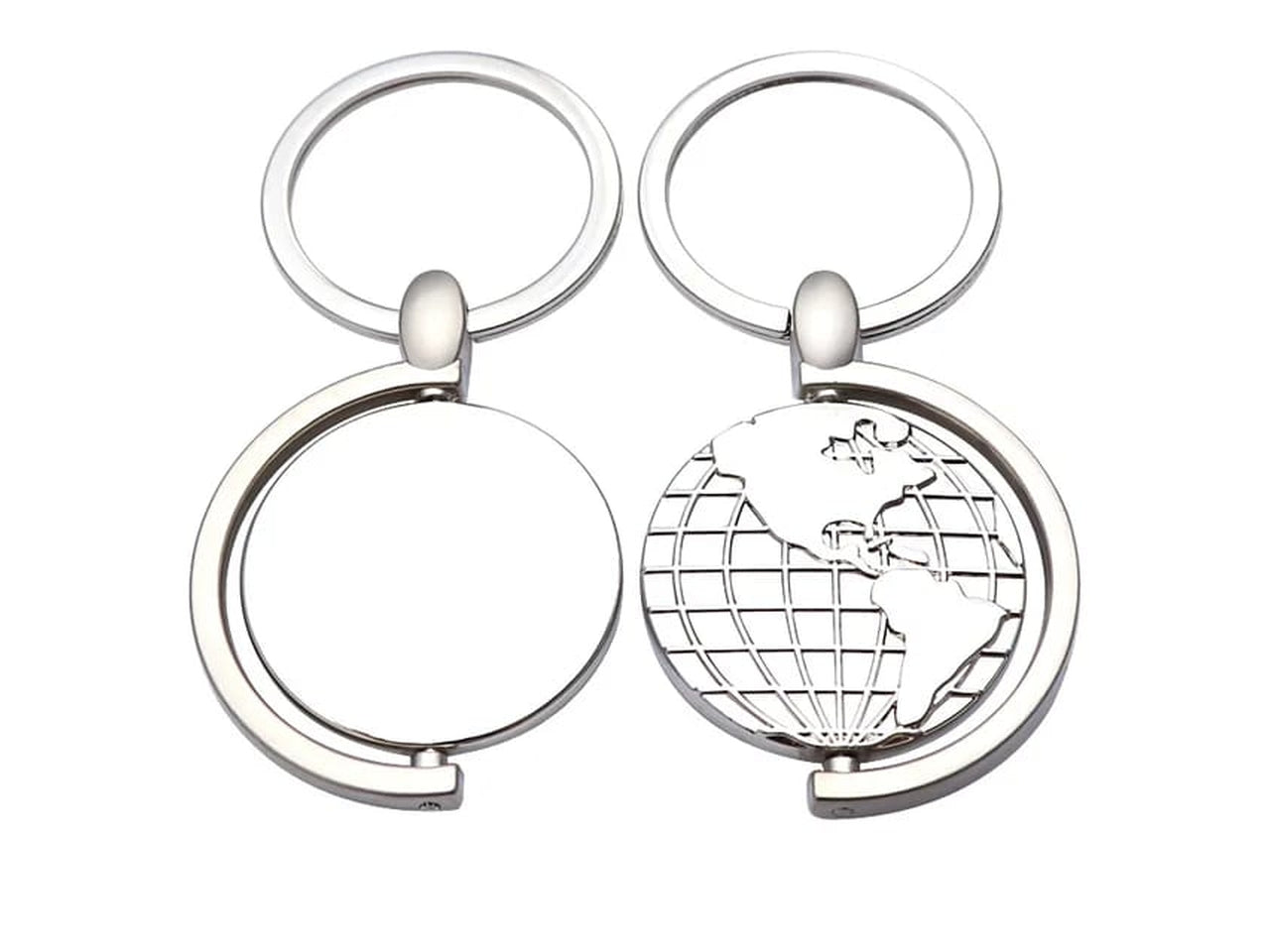 Portachiavi mappamondo girevole in metallo