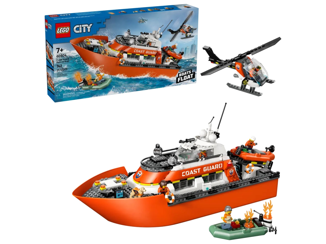 Lego City Exploration Motoscafo di soccorso ed elicottero della Guardia Costiera