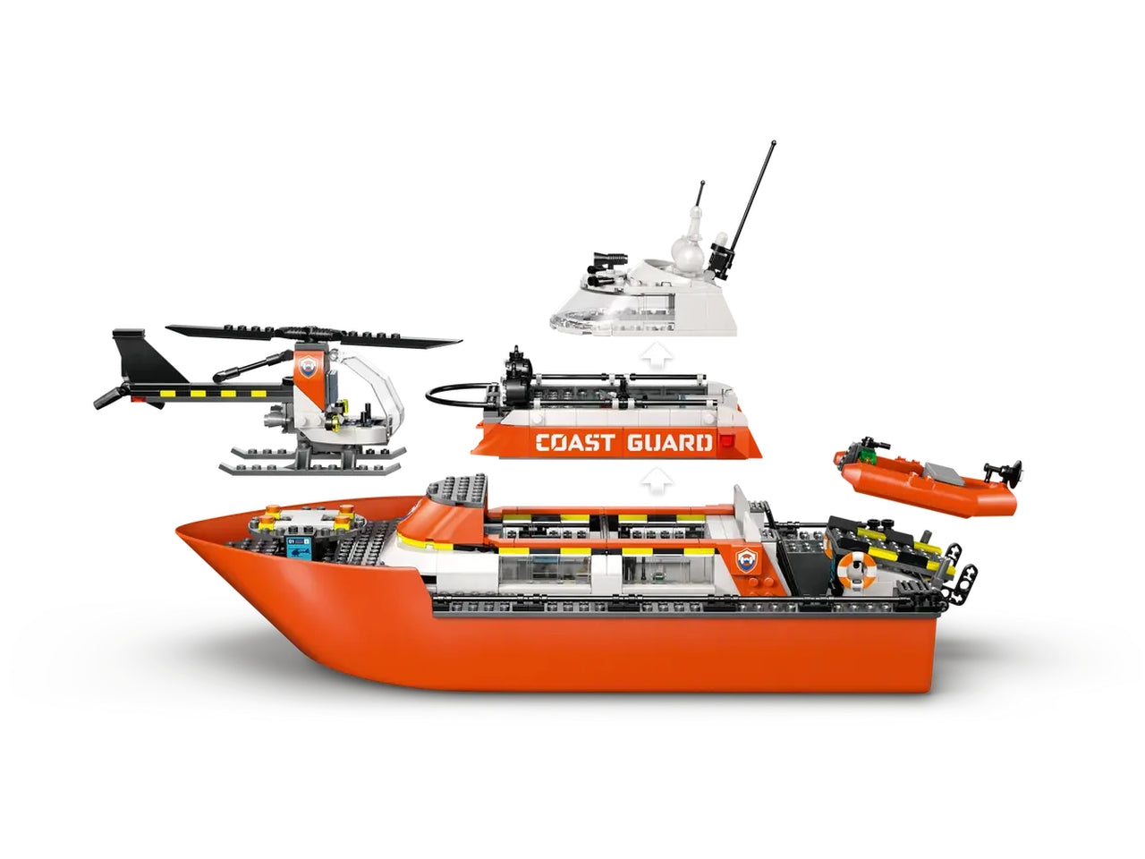 Lego City Exploration Motoscafo di soccorso ed elicottero della Guardia Costiera