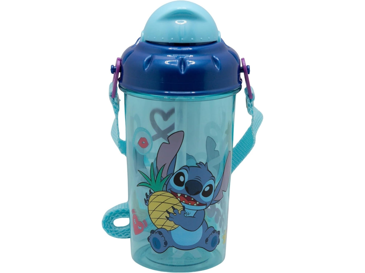 Stitch borraccia con cannuccia push up 465ml