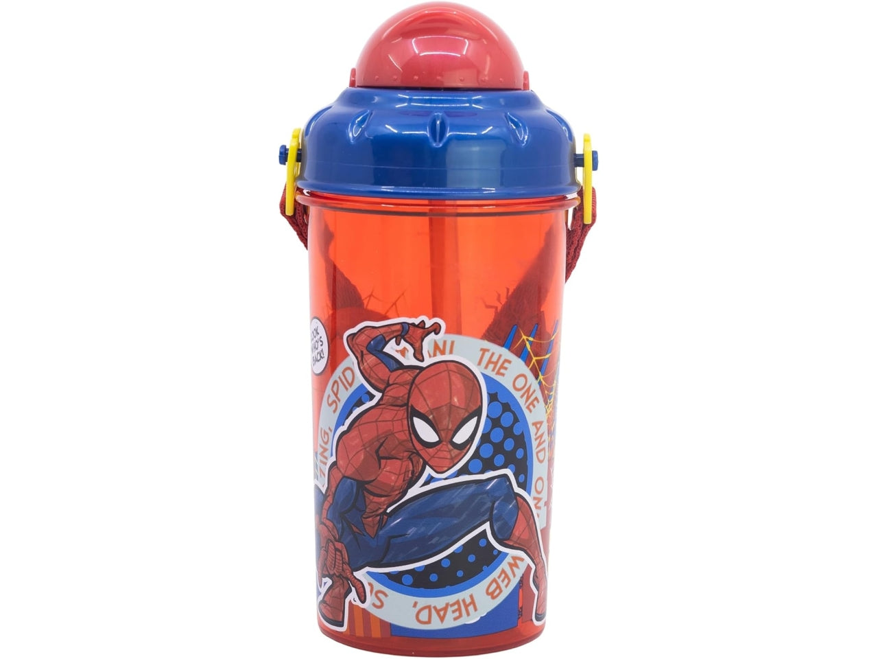 Spiderman borraccia con cannuccia push up 465ml