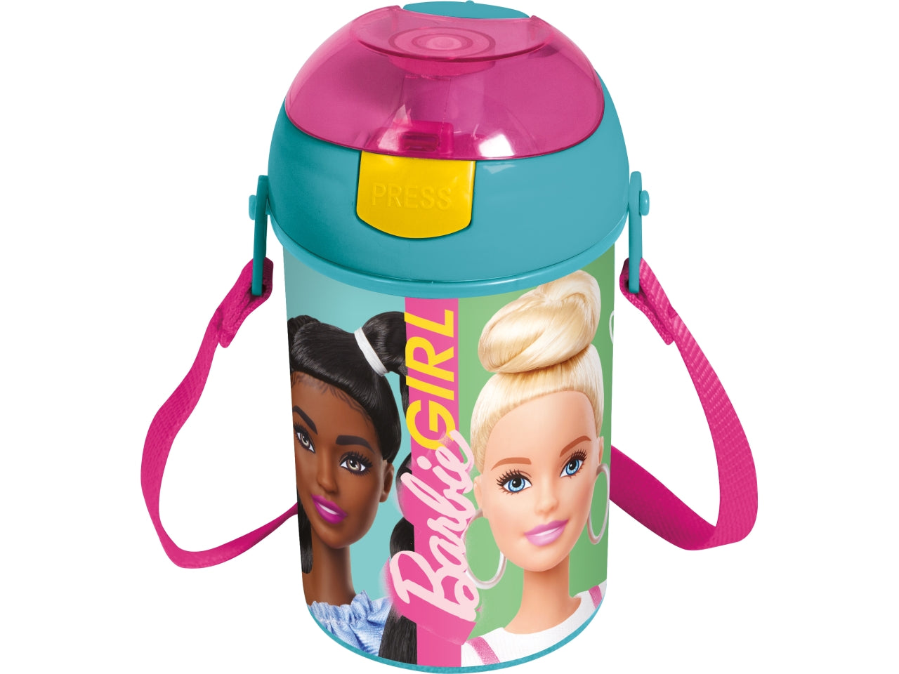 Barbie borraccia pop up 450ml con tracolla