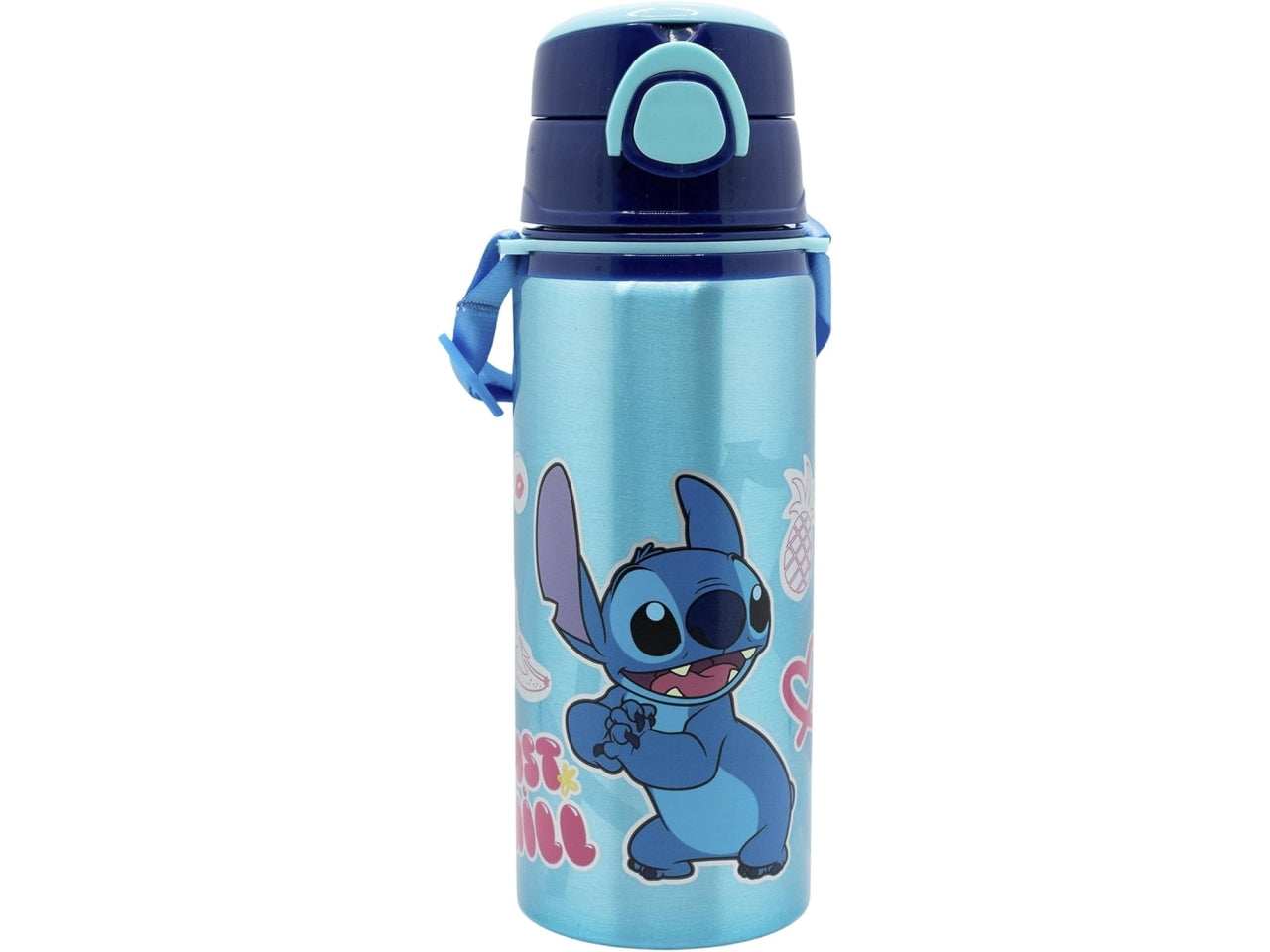 Stitch borraccia in alluminio pop up con cannuccia e tracolla 730ml