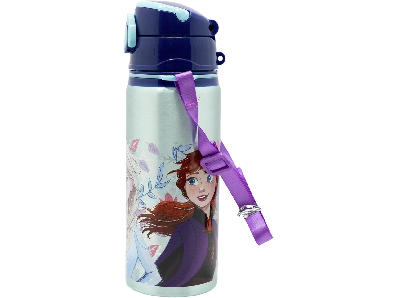 Frozen borraccia in alluminio pop up con cannuccia e tracolla 730ml