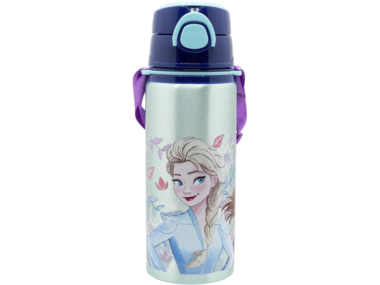 Frozen borraccia in alluminio pop up con cannuccia e tracolla 730ml