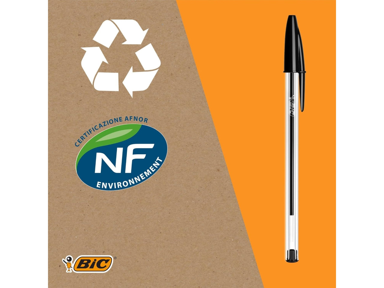 Penna cristal med in box da 10 pezzi nera