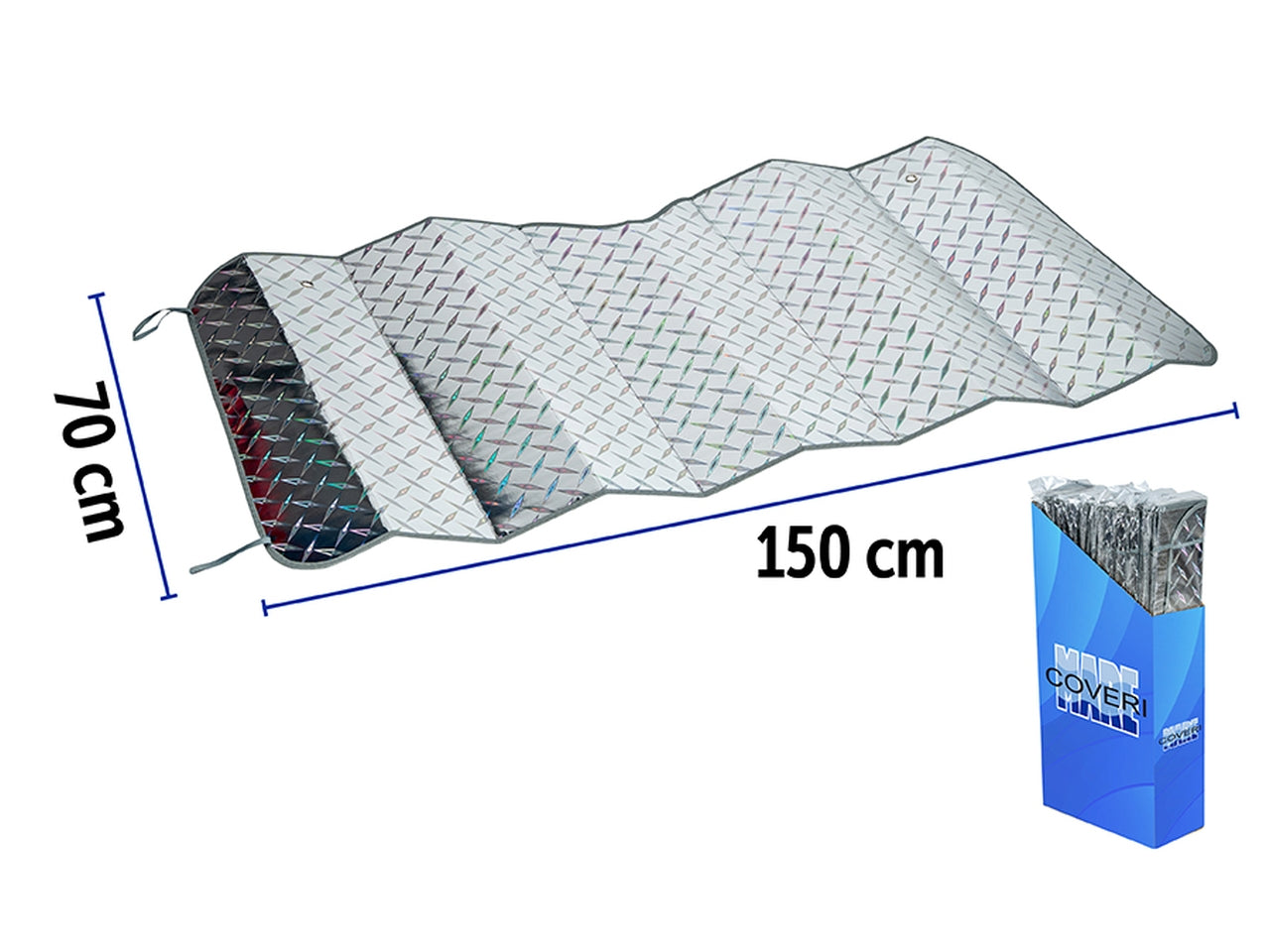 Parasole per auto in alluminio 150x70cm