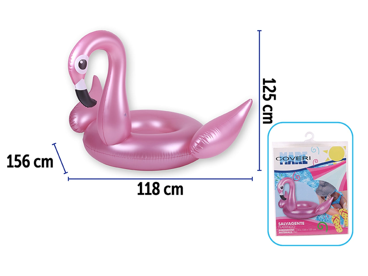 Salvagente gonfiabile flamingo 113x145x105cm
