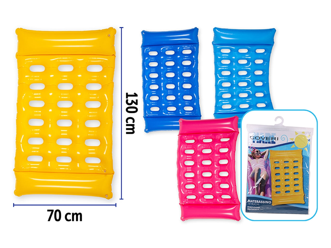 Materassino 18 buchi 130x70cm 4 assortiti