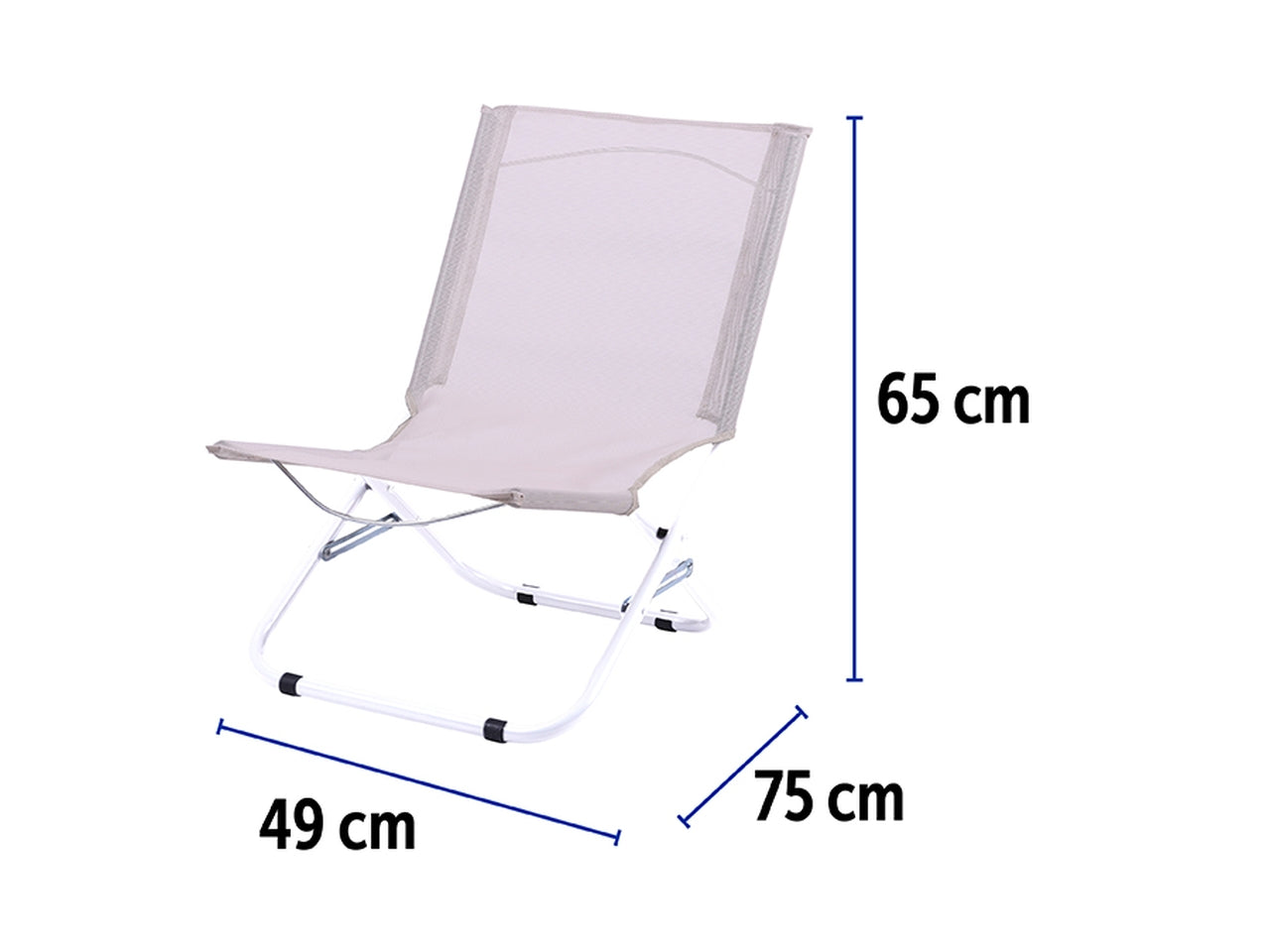 Spiaggina acciaio/textilene 49x75x65cm beige