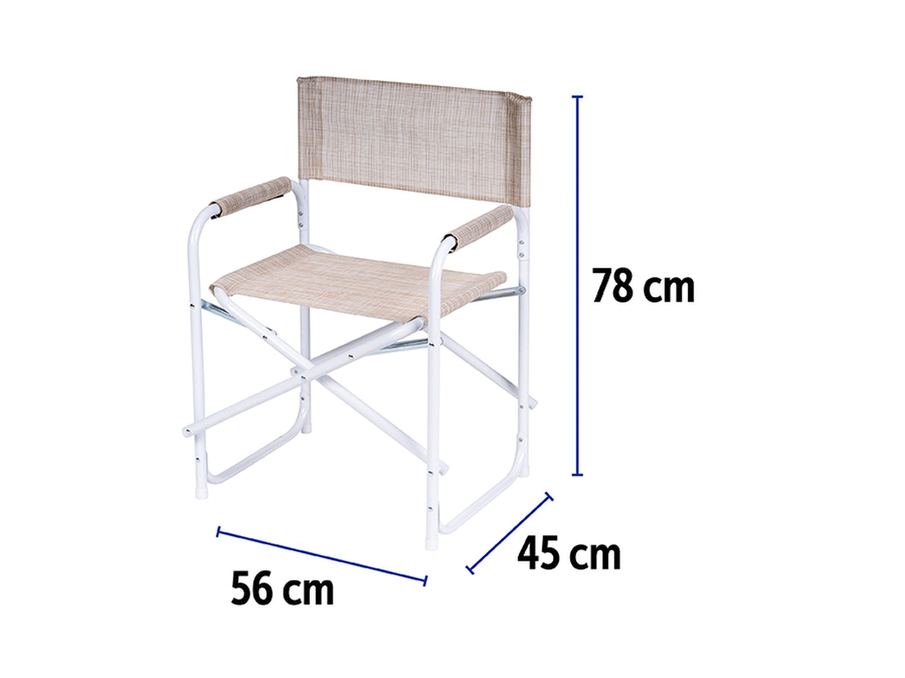 Sedia regista acciaio/textilene 56x45x78 beige