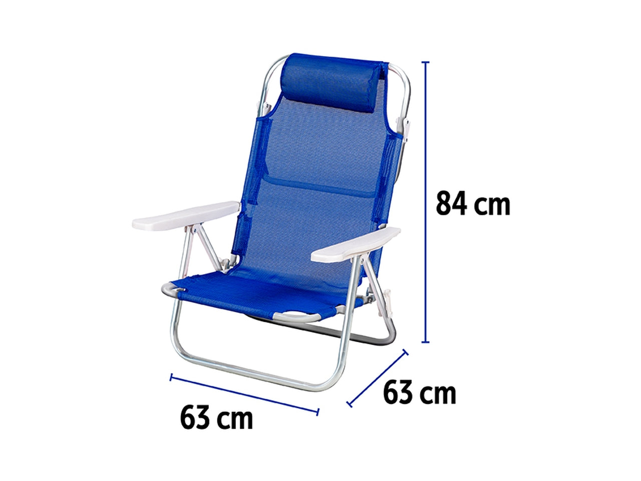 Spiaggina real 5 posizioni alluminio/textilene 63x63x84 blu
