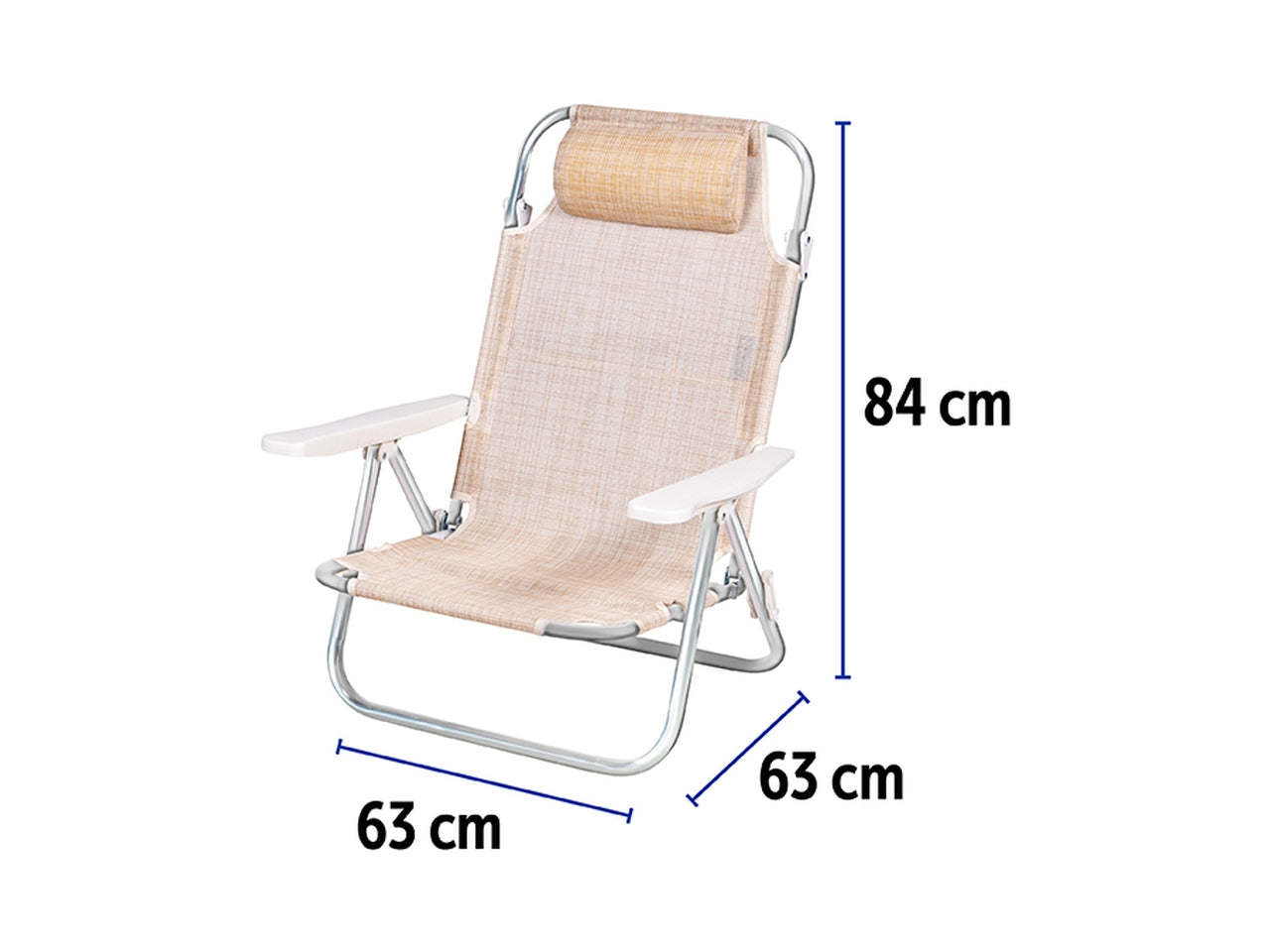 Spiaggina real 5 posizioni alluminio/textilene 63x63x84 beige