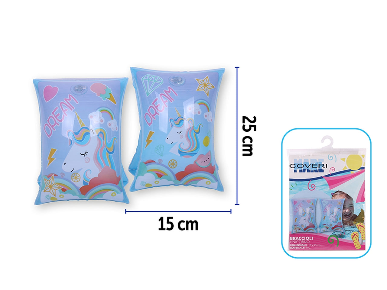 Braccioli gonfiabili unicorno