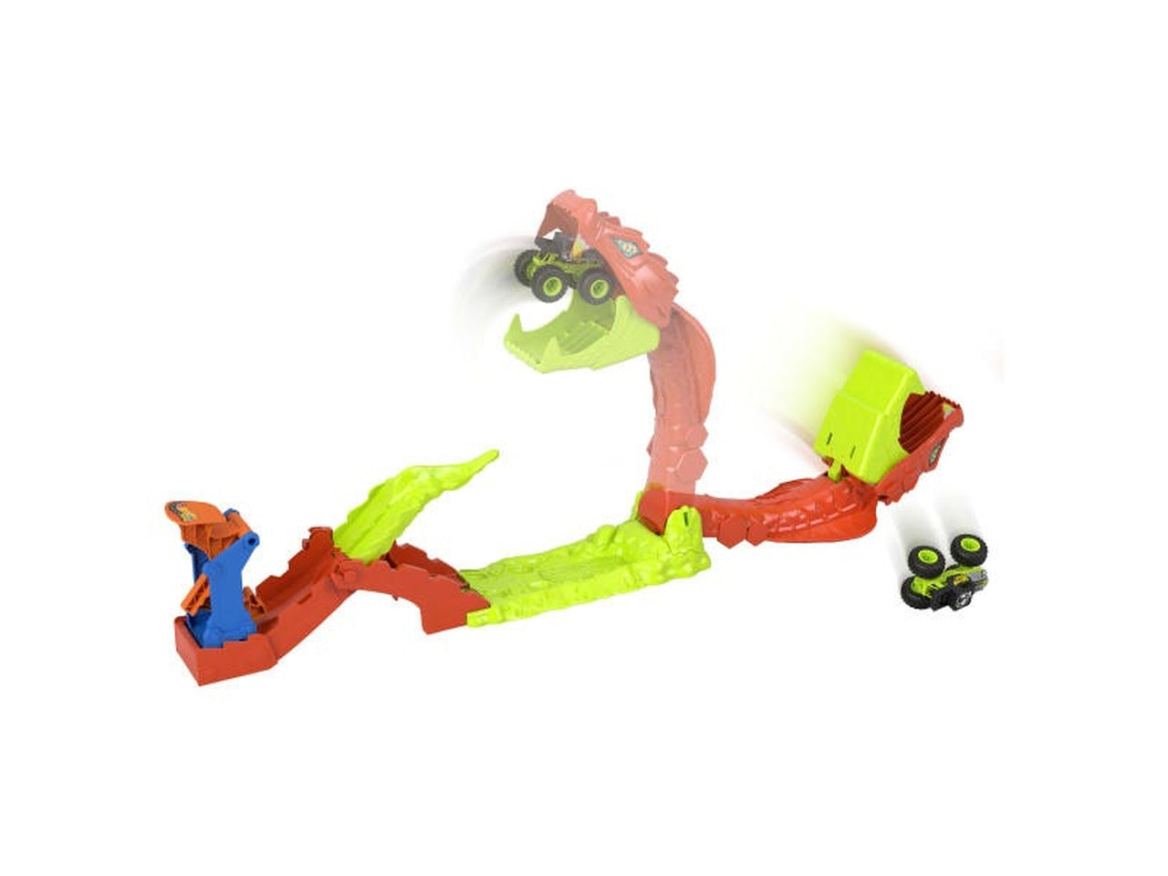 Hot Wheels monster truck snake slam takedown pista serpente
