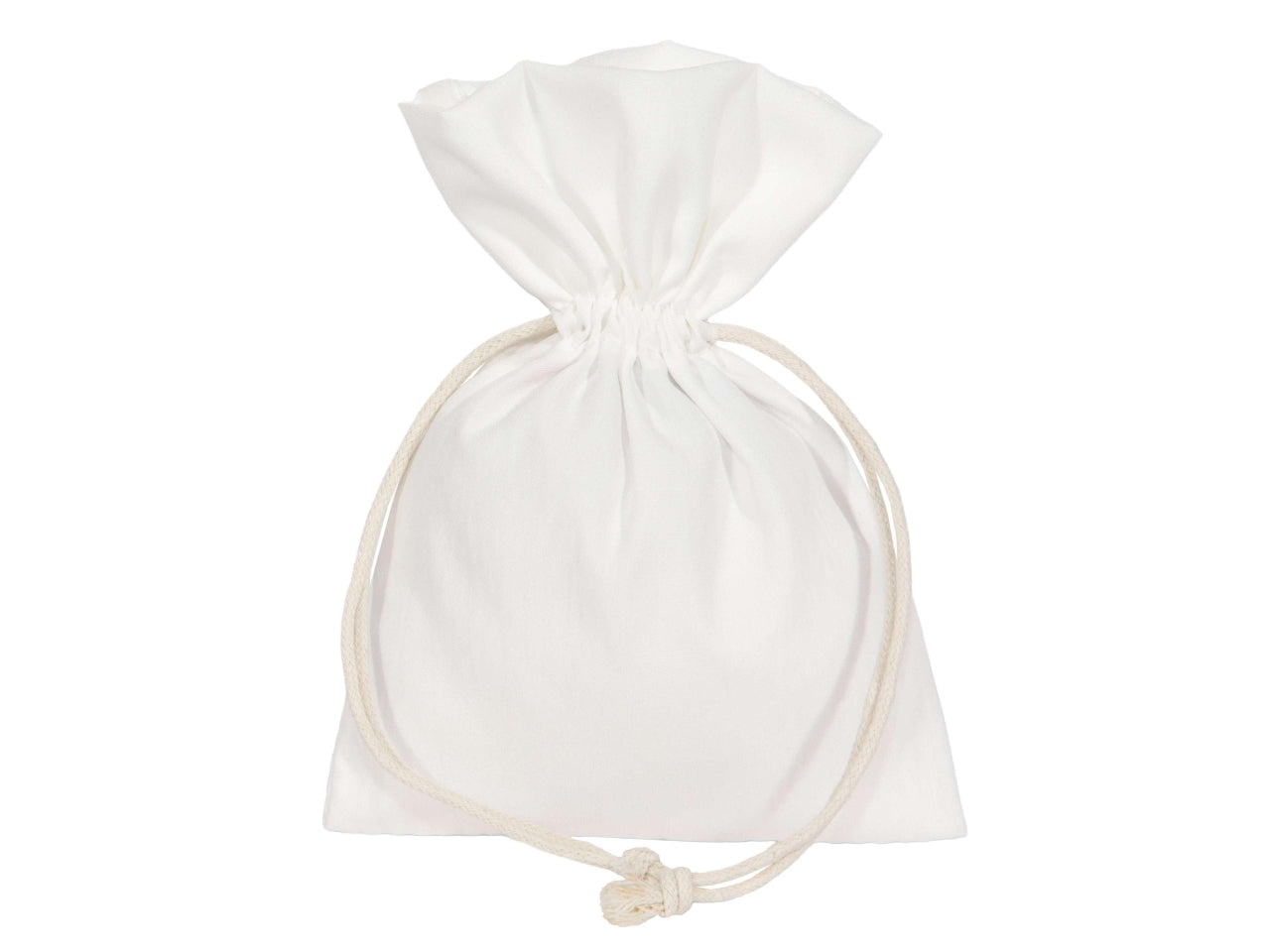 Sacchetto anna 10x14cm in tessuto effetto satinato bianco