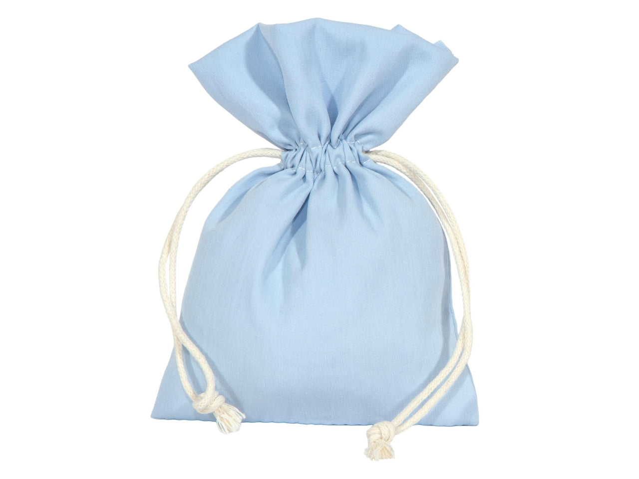 Sacchetto anna 10x14cm in tessuto effetto satinato azzurro