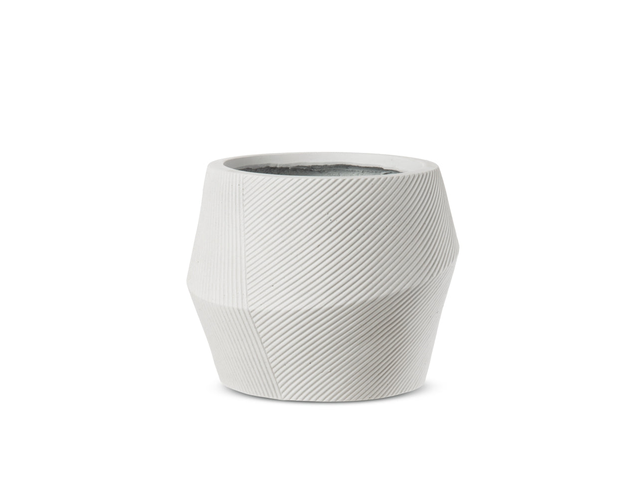 Irok cachepot d.23xh.21cm bianco