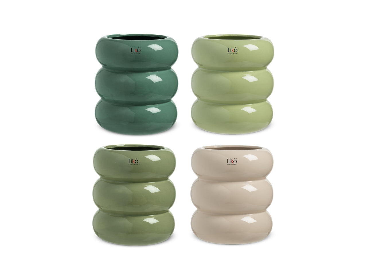 Jade Vaso d.16xh.18cm verde in 4 assortimenti