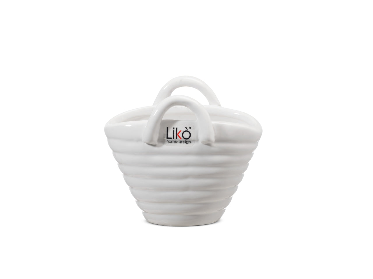 Cestino 10,5x7xh.9,2cm bianco shine