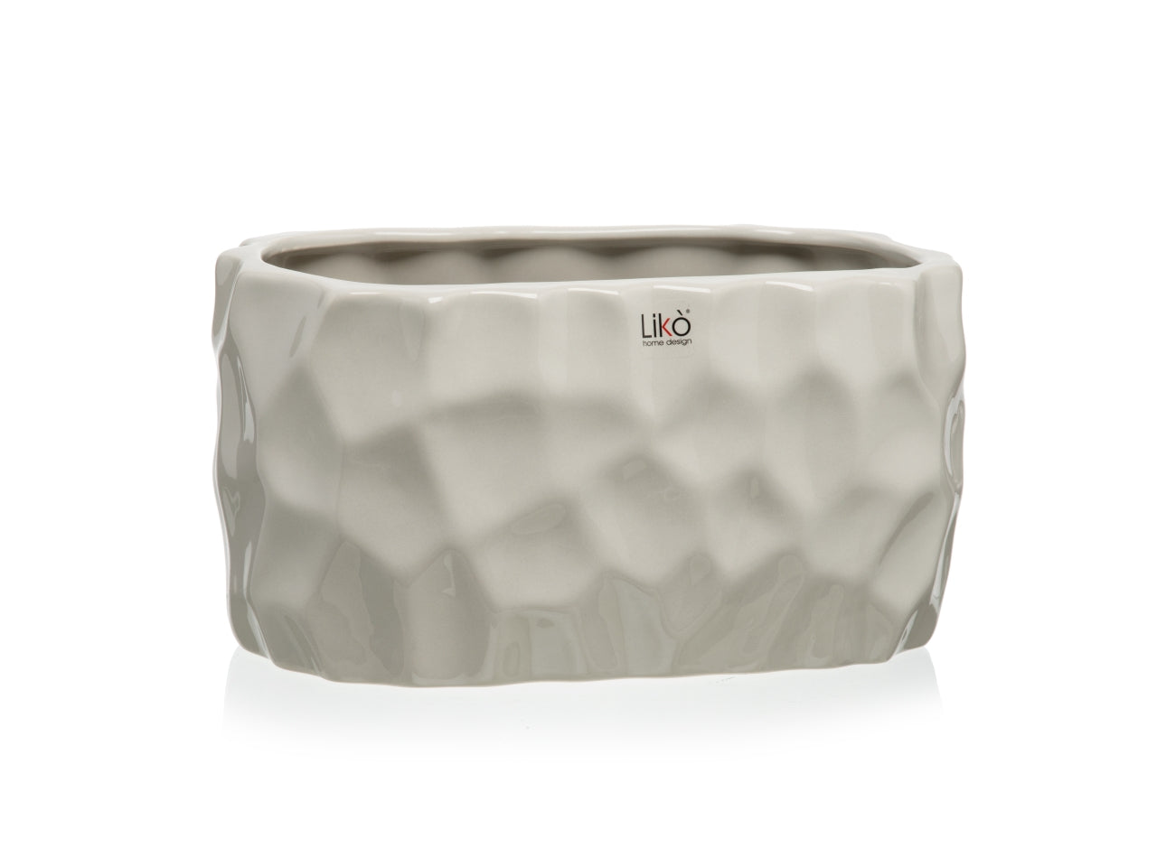 Itaca vaso 28x16,5xh.14,2cm tortora