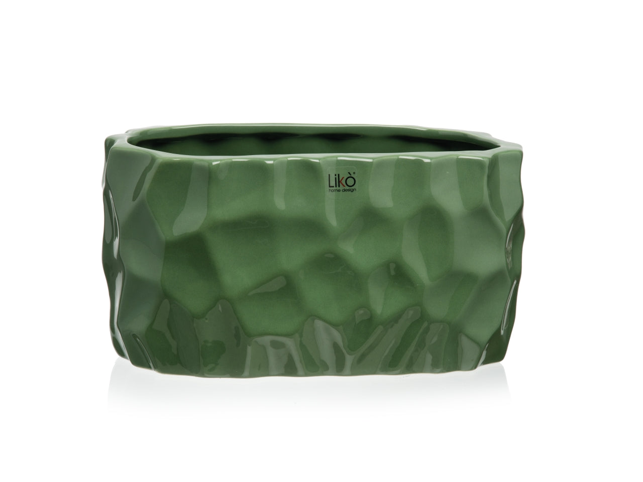 Itaca vaso 28x16,5xh.14,2cm verde mela
