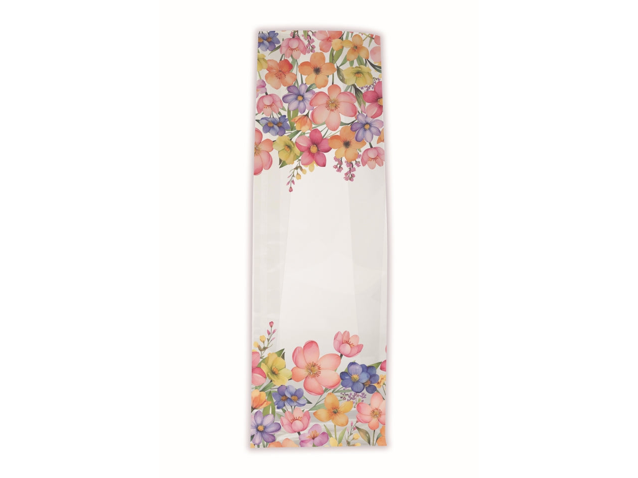 Buste trasparenti con stampa sweet flowers 10x30+6cm, confezione da 50 pezzi