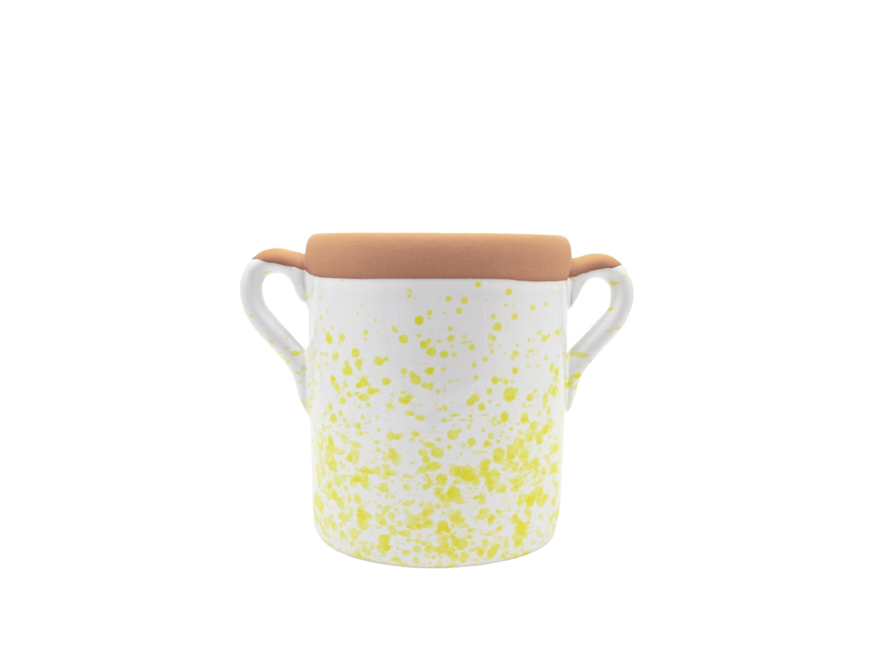 Vaso terracotta h.12cm giallo