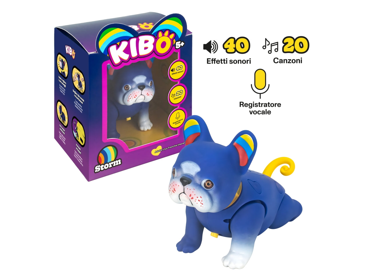 Kibo mini bulldog francese interattivo con oltre 40 suoni touchâactivati e 20 canzoni