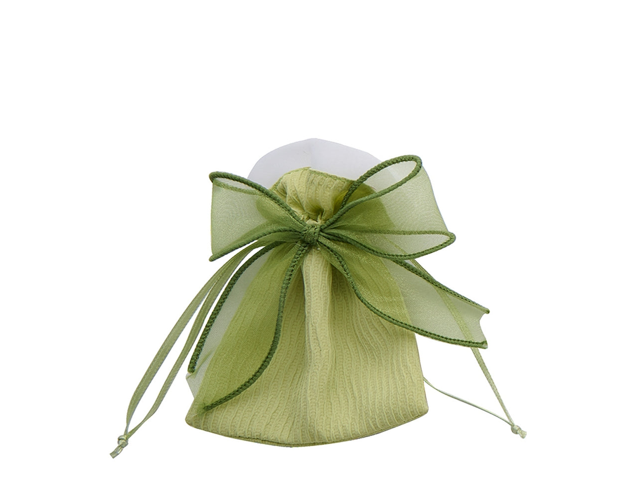 Sacchetto 9x12cm con fiocco verde