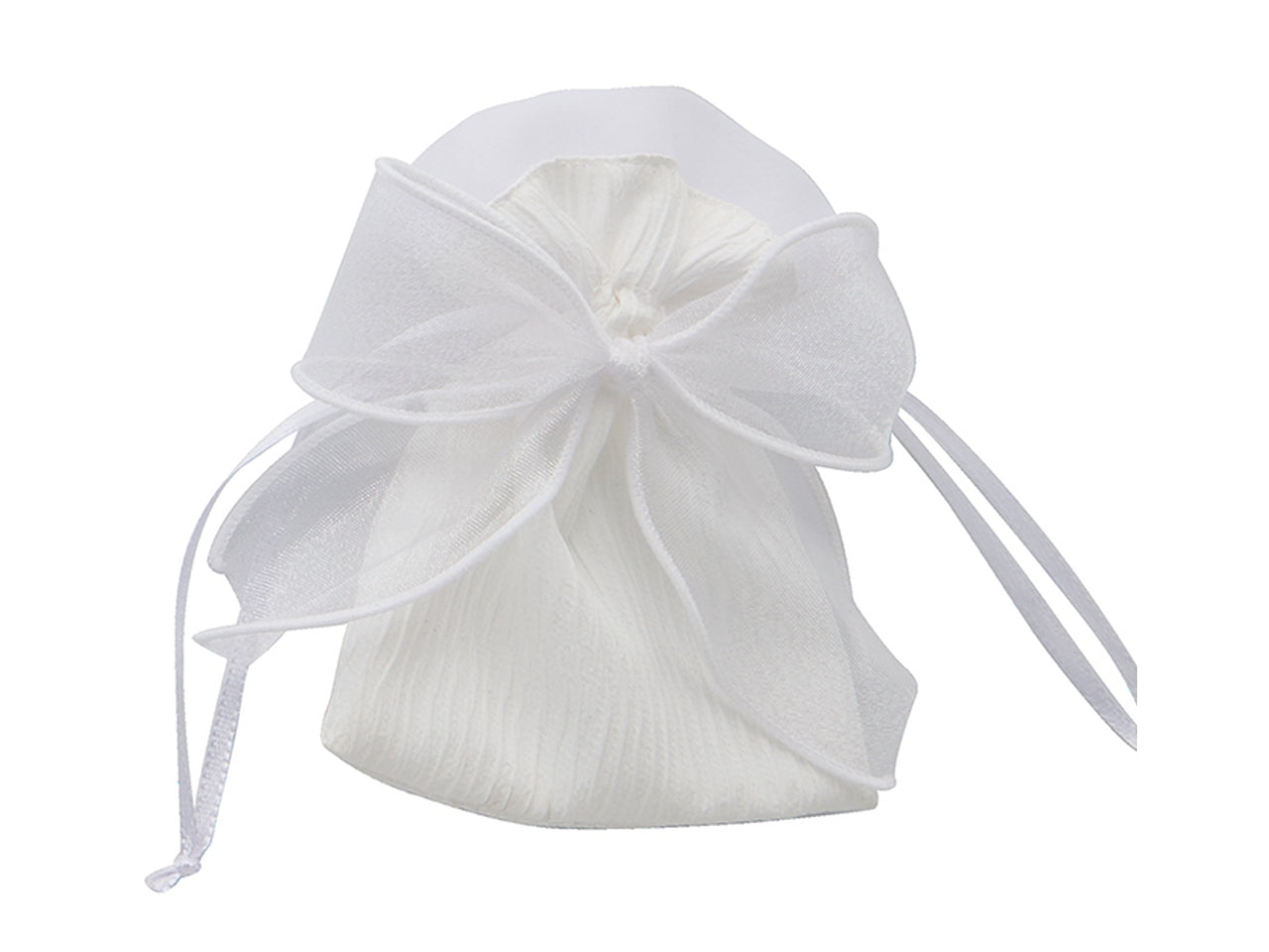 Sacchetto 9x12cm con fiocco bianco