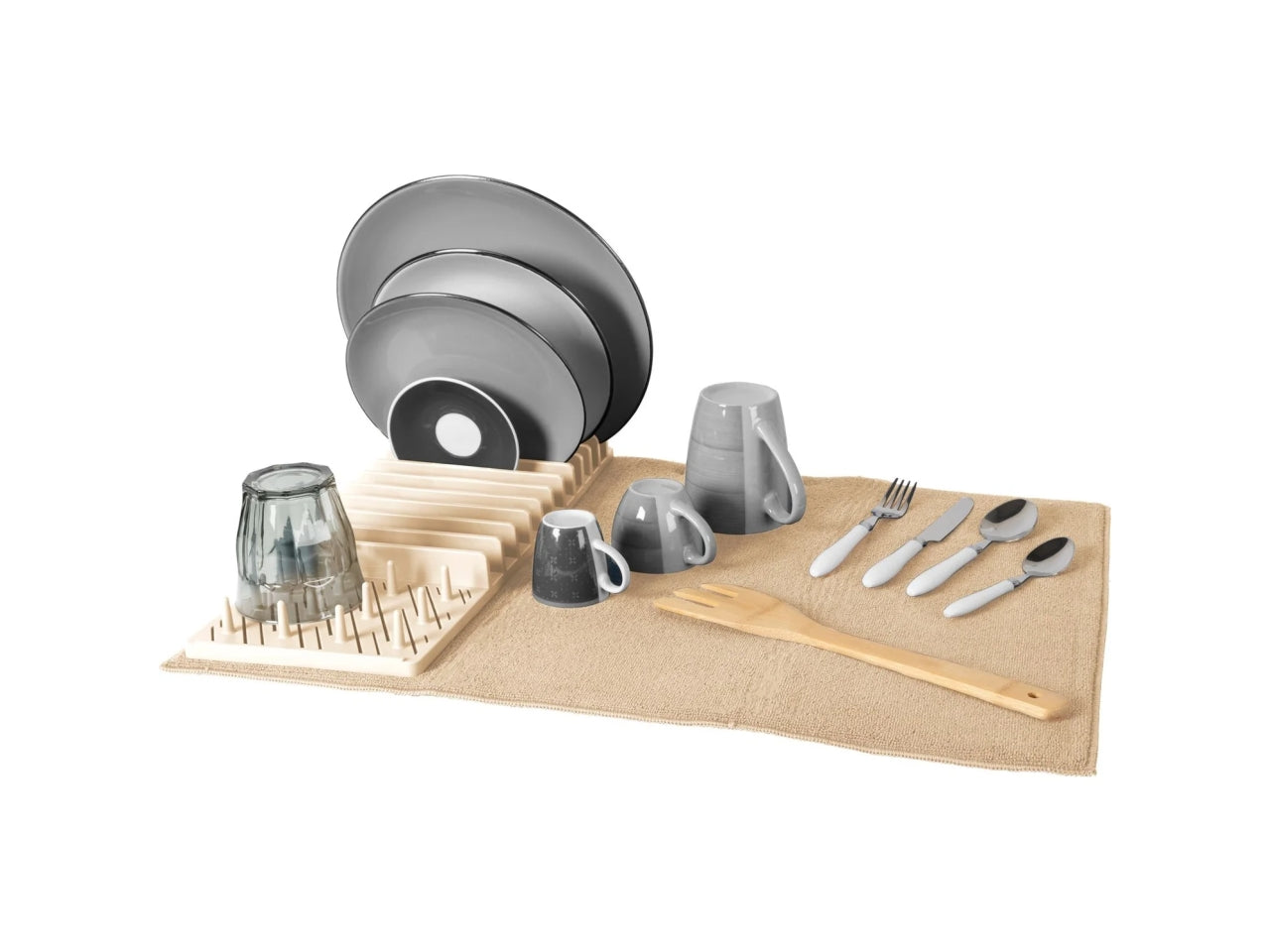 Set scolapiatti e tappetino salvagoccia 45x60cm in 3 colori assortiti