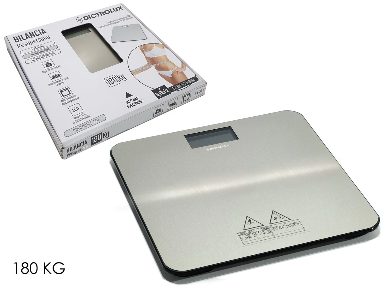 Bilancia digitale pesapersona max 180kg acciaio