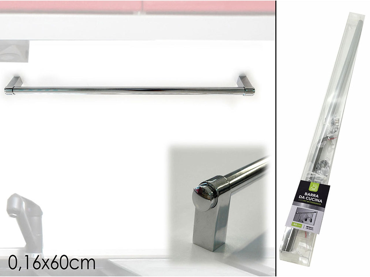 Barra porta utensili da cucina 60cm