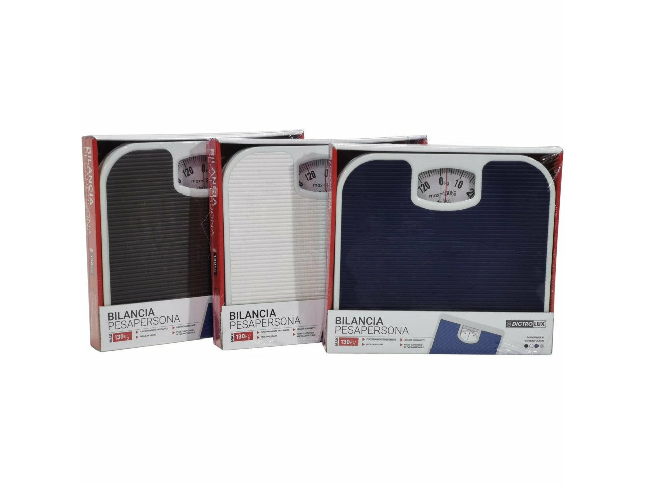 Bilancia pesapersone max 130kg in 4 colori assortiti