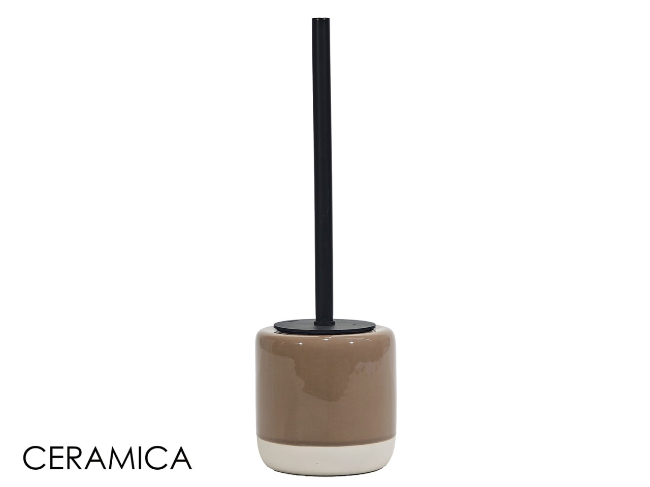 Portascopino in ceramica d.10xh38cm tortora