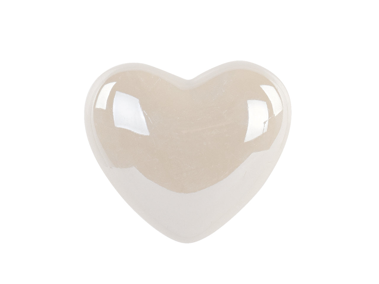 Cuore avorio perlato con calamita h.4cm