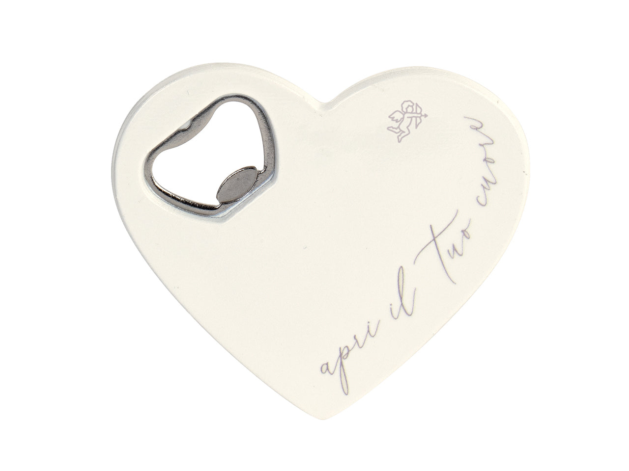 Cuore apribottiglie bianco 80x85cm