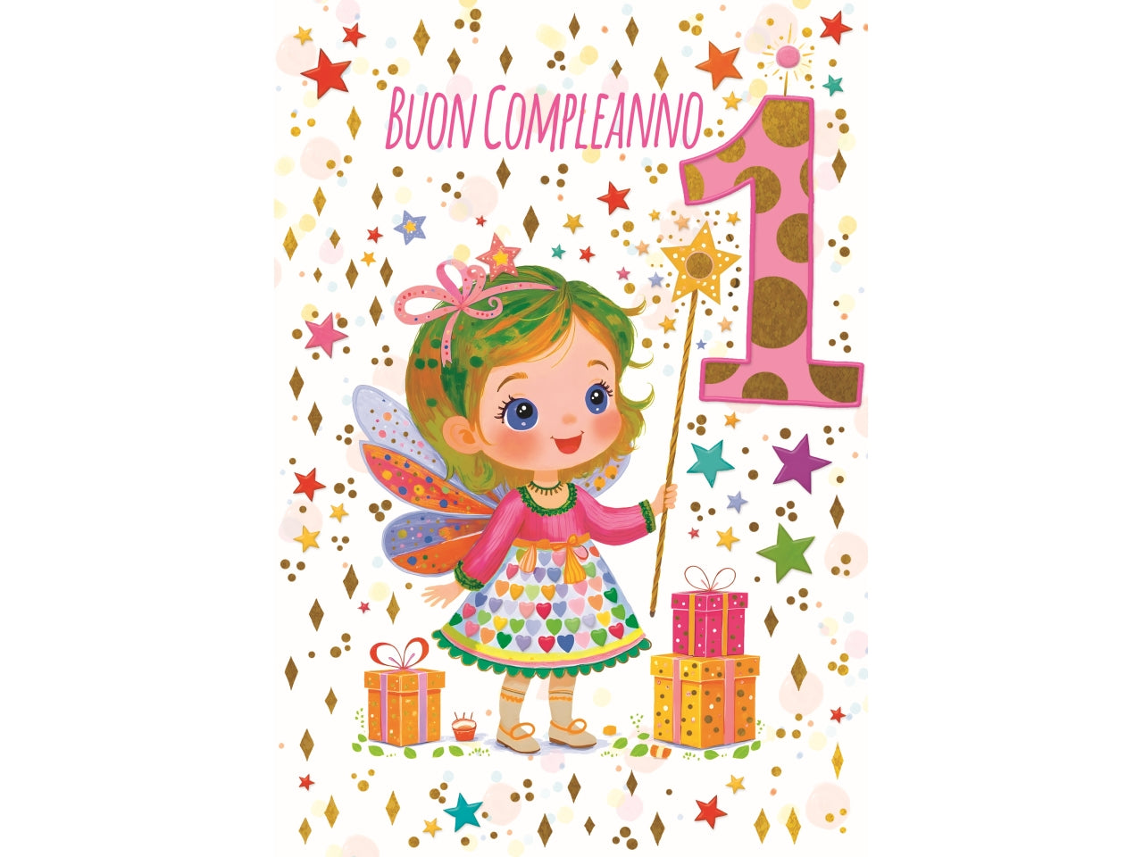 Biglietto buon compleanno 1° anno fatina