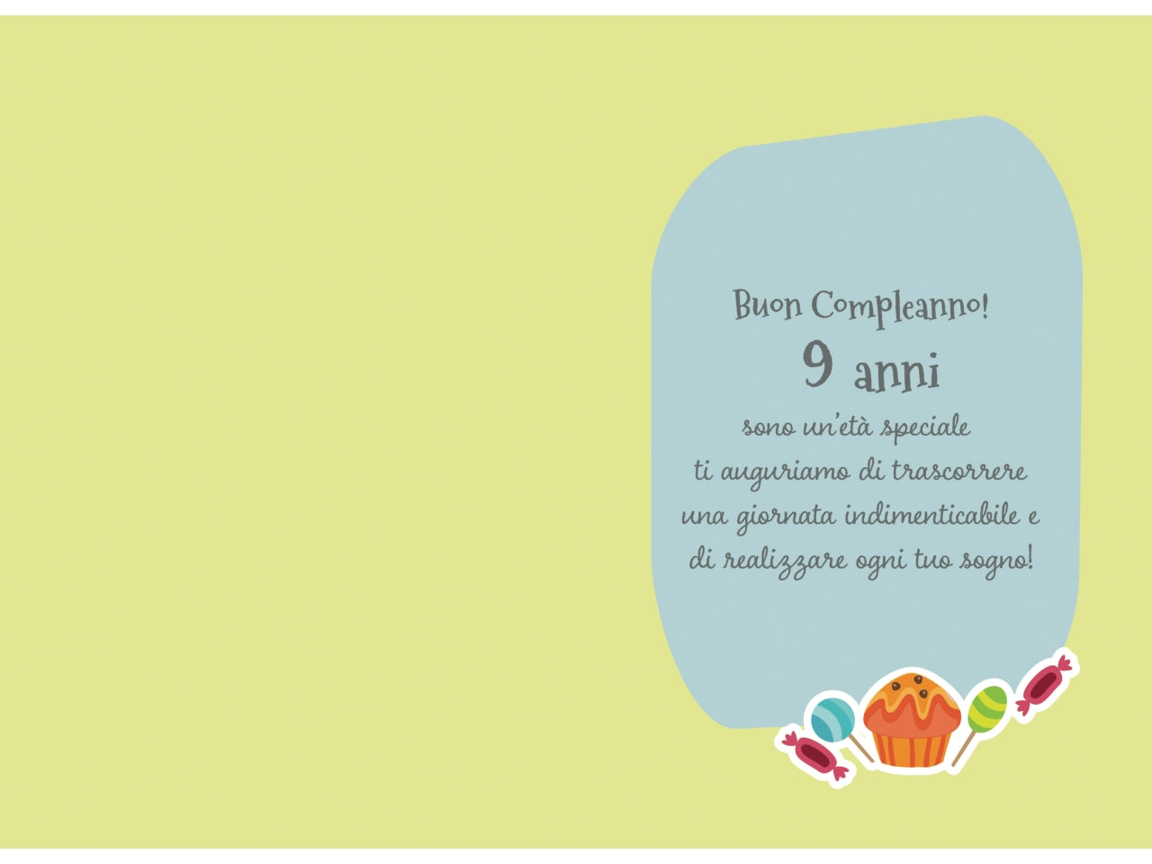 Biglietto buon compleanno 9° anno