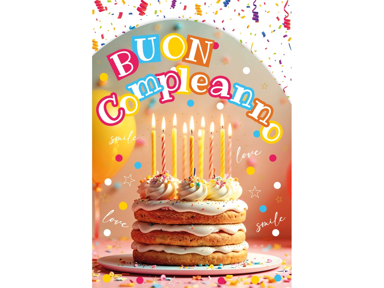 Biglietto buon compleanno candeline
