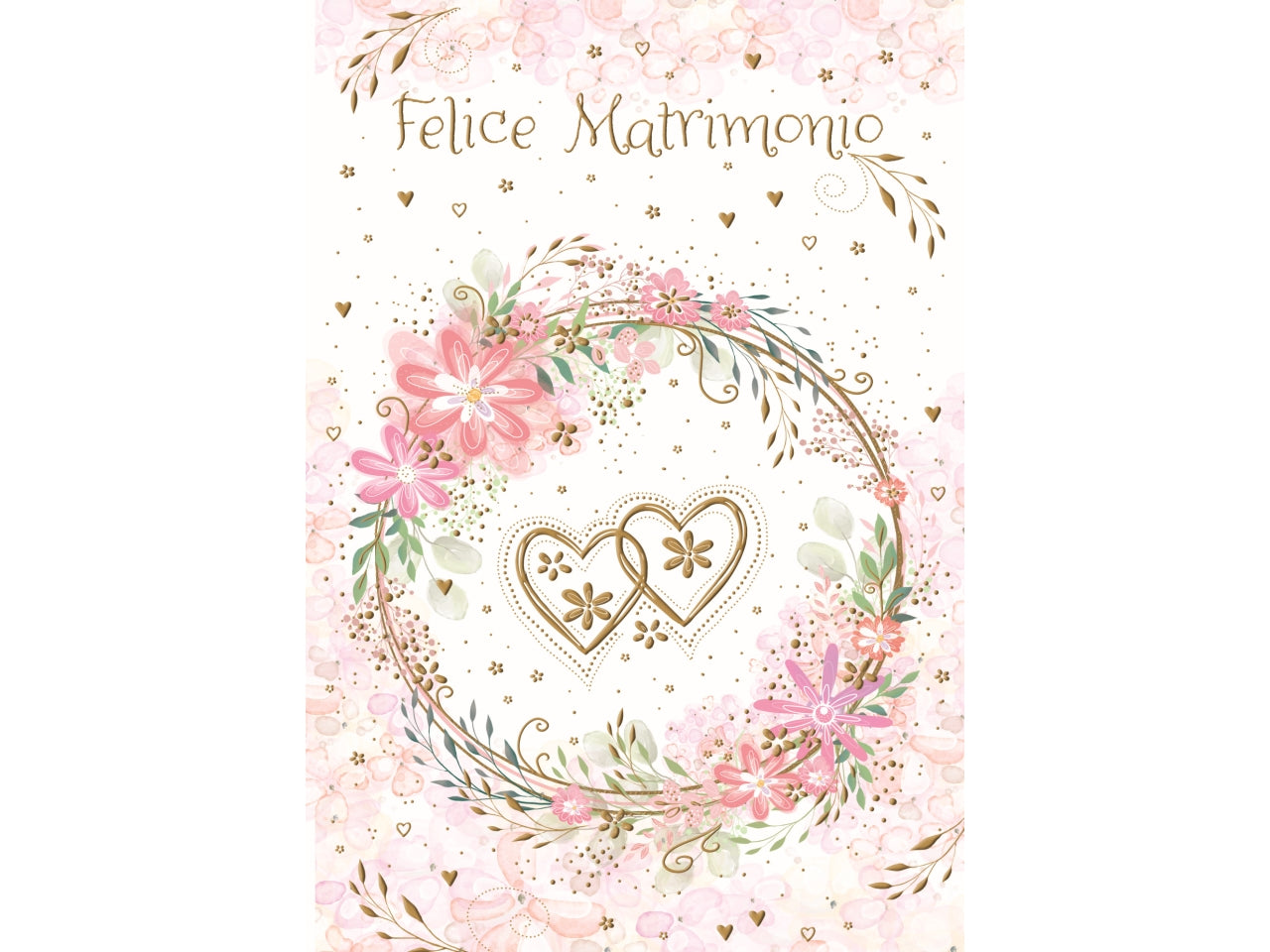 Biglietto felice matrimonio cuori